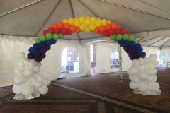 Rainbow-themed-classic-balloon-arch-air-filled-on-frame