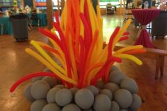Camping-themed-mitzvah-focal-point-campfire-balloon-sculpture