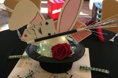 Magic-themed-mitzvah-centerpiece-top-hat-bunny-ears-magic-wand