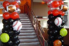 Sports-themed-classic-balloon-arch-with-spotball-balloons