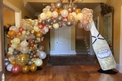 Happy-birthday-large-champange-bottle-organic-balloon-arch-champange-bubbles